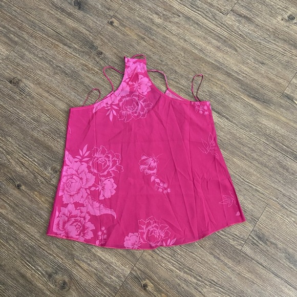 Johnny Was Etta Silk Blend‎ Cami Tank Top Pink Hawaiian Floral XSMALL XS NWT - Picture 7 of 7